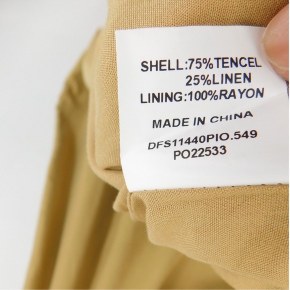 DISSH Shelby Pistachio Midi Linen Blend Dress Ruched Strapless Back Slit Size 4 - Picture 8 of 8